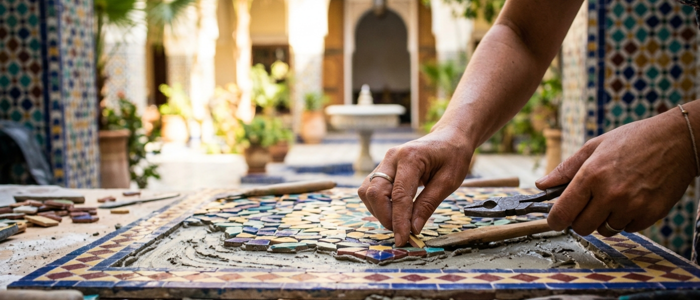 Atelier de mosaïque